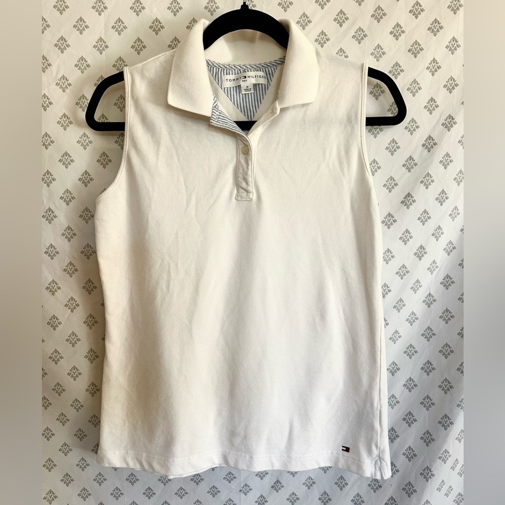 Tommy Hilfiger Golf Women's Sleeveless White Polo Top